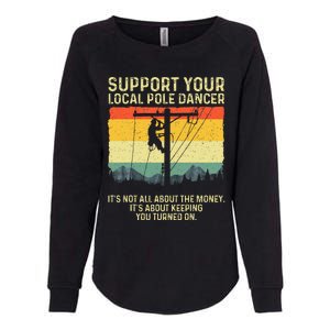 Best Lineman Design Electrical Lineman Womens California Wash Sweatshirt