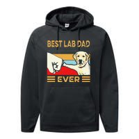 Best Lab Dad Ever Retro Vintage Performance Fleece Hoodie