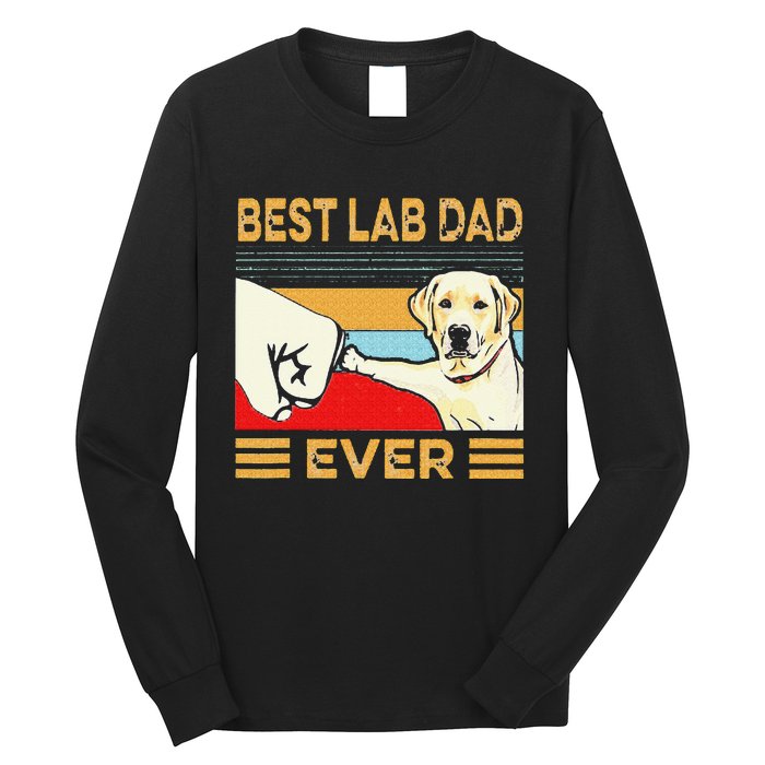 Best Lab Dad Ever Retro Vintage Long Sleeve Shirt