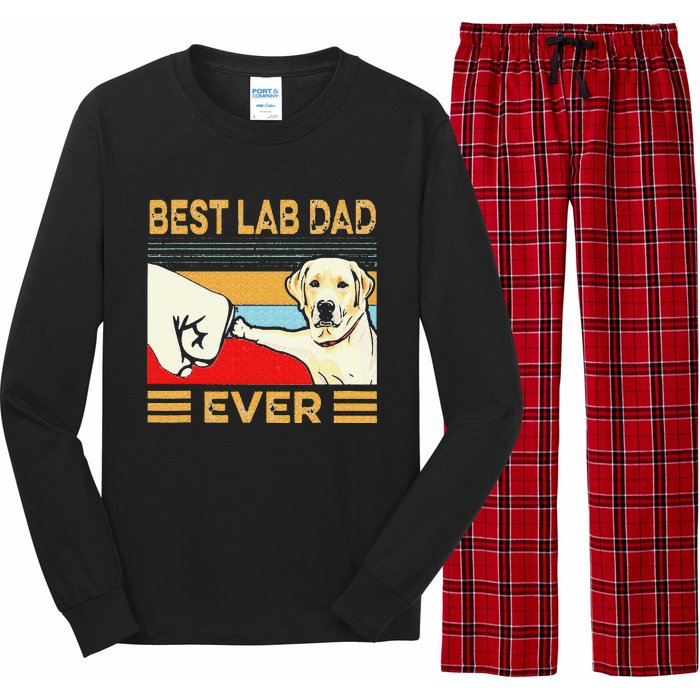 Best Lab Dad Ever Retro Vintage Long Sleeve Pajama Set