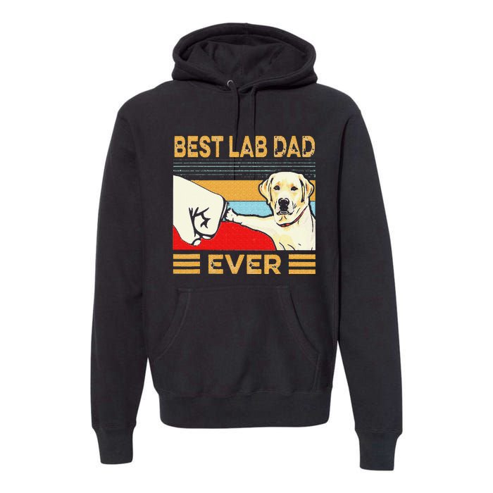 Best Lab Dad Ever Retro Vintage Premium Hoodie