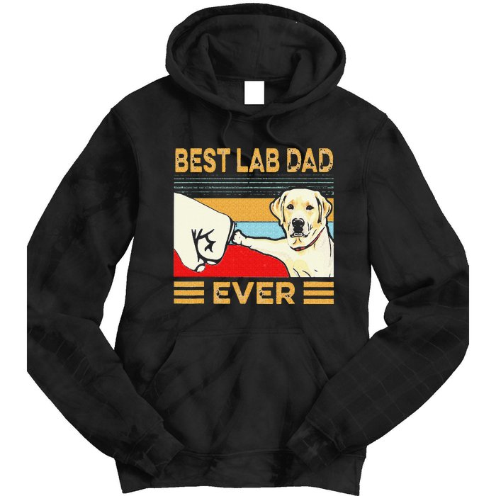 Best Lab Dad Ever Retro Vintage Tie Dye Hoodie