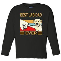 Best Lab Dad Ever Retro Vintage Toddler Long Sleeve Shirt