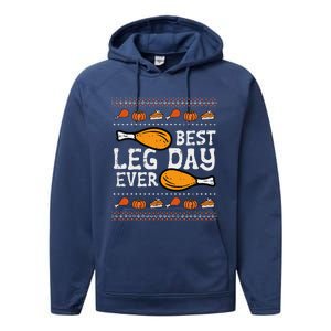 Best Leg Day Ever Turkey Funny Thanksgiving Performance Fleece Hoodie