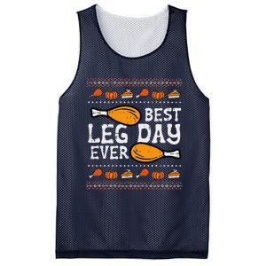 Best Leg Day Ever Turkey Funny Thanksgiving Mesh Reversible Basketball Jersey Tank