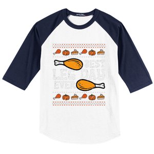 Best Leg Day Ever Turkey Funny Thanksgiving Baseball Sleeve Shirt