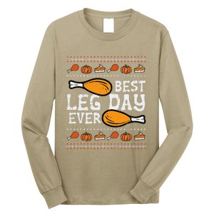 Best Leg Day Ever Turkey Funny Thanksgiving Long Sleeve Shirt