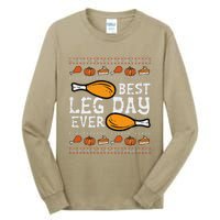 Best Leg Day Ever Turkey Funny Thanksgiving Tall Long Sleeve T-Shirt