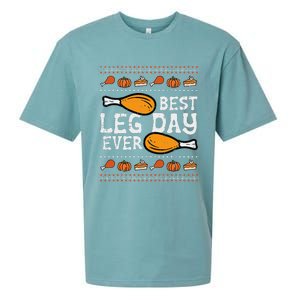 Best Leg Day Ever Turkey Funny Thanksgiving Sueded Cloud Jersey T-Shirt