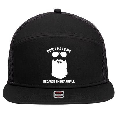 Beard Lover Dont Hate Me Because Im Beardiful 7 Panel Mesh Trucker Snapback Hat