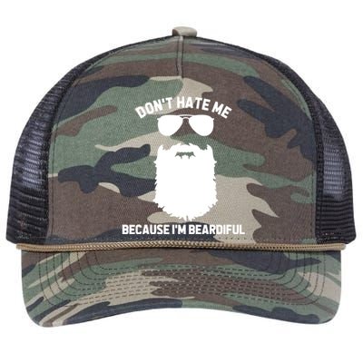 Beard Lover Dont Hate Me Because Im Beardiful Retro Rope Trucker Hat Cap