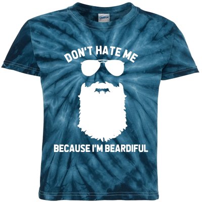 Beard Lover Dont Hate Me Because Im Beardiful Kids Tie-Dye T-Shirt