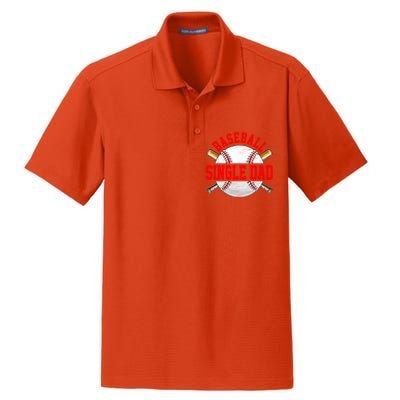 Baseball Lover Design For Fathers Day Baseball Single Dad Gift Dry Zone Grid Polo