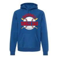 Baseball Lover Design For Fathers Day Baseball Single Dad Gift Premium Hoodie