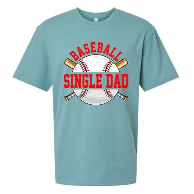 Baseball Lover Design For Fathers Day Baseball Single Dad Gift Sueded Cloud Jersey T-Shirt