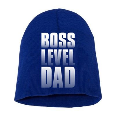 Boss Level Dad Gift Dad By Day Gamer By Nighfunny Gift Cute Gift Short Acrylic Beanie