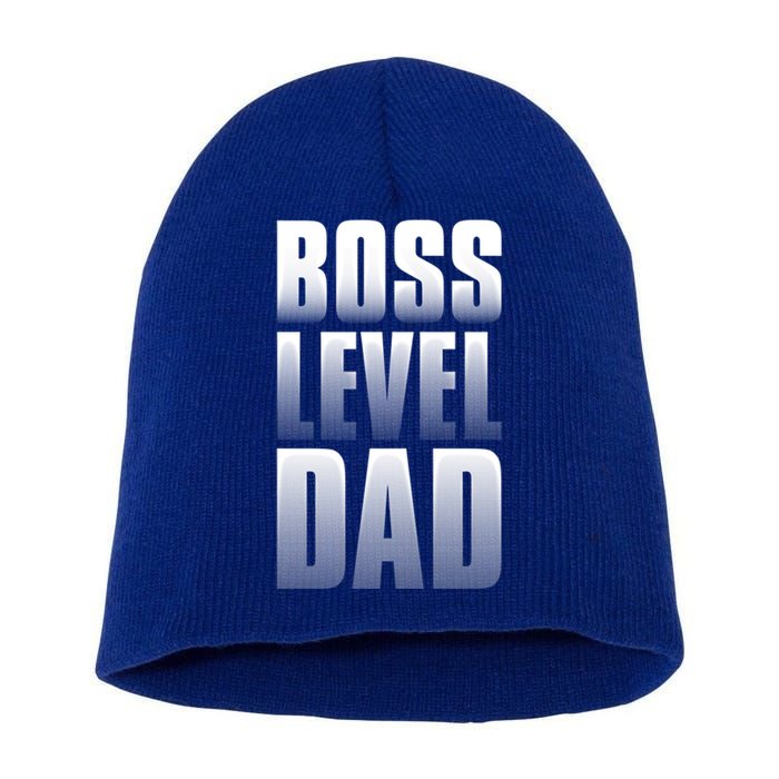 Boss Level Dad Gift Dad By Day Gamer By Nighfunny Gift Cute Gift Short Acrylic Beanie