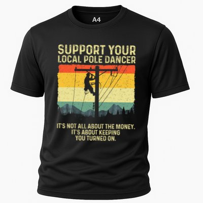 Best Lineman Design For Electrical Lineman Cooling Performance Crew T-Shirt