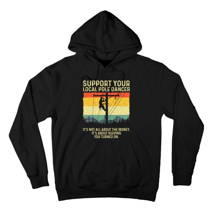 Best Lineman Design For Electrical Lineman Tall Hoodie