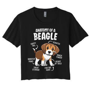 Beagle Lovers Dog Mom Funny Anatomy Of A Beagle Women's Crop Top Tee