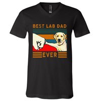 Best Lab Dad Father's Day Dad Gifts Best Labrador Dad V-Neck T-Shirt