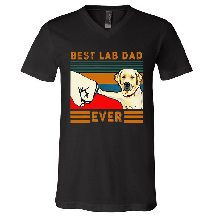 Best Lab Dad Father's Day Dad Gifts Best Labrador Dad V-Neck T-Shirt