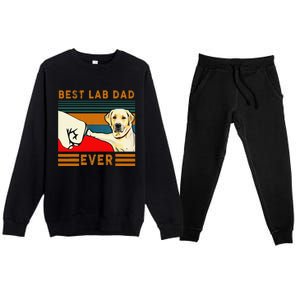 Best Lab Dad Father's Day Dad Gifts Best Labrador Dad Premium Crewneck Sweatsuit Set