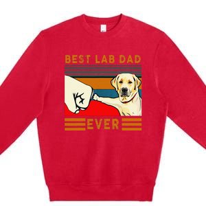 Best Lab Dad Father's Day Dad Gifts Best Labrador Dad Premium Crewneck Sweatshirt