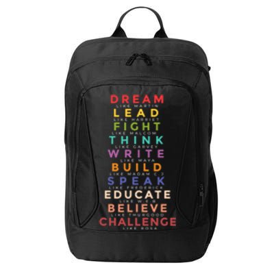 Black Leader Dream Like Martin Teach Black History Month Gift City Backpack