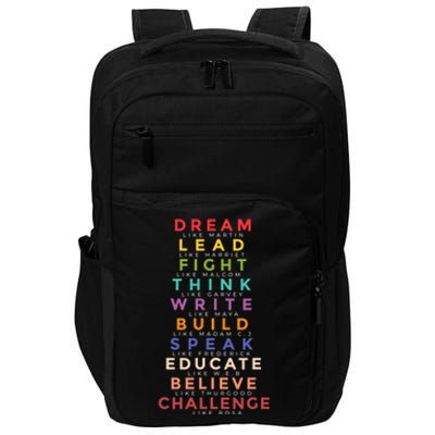 Black Leader Dream Like Martin Teach Black History Month Gift Impact Tech Backpack