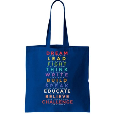 Black Leader Dream Like Martin Teach Black History Month Gift Tote Bag