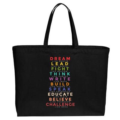 Black Leader Dream Like Martin Teach Black History Month Gift Cotton Canvas Jumbo Tote