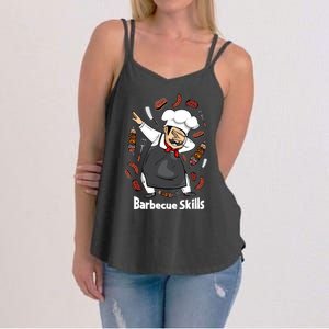 Barbecue Lover Dad Grilling Bbq Chef Father Barbecue Meaningful Gift Women's Strappy Tank