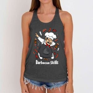 Barbecue Lover Dad Grilling Bbq Chef Father Barbecue Meaningful Gift Women's Knotted Racerback Tank