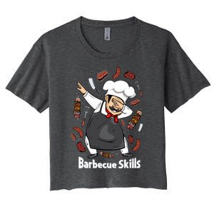 Barbecue Lover Dad Grilling Bbq Chef Father Barbecue Meaningful Gift Women's Crop Top Tee