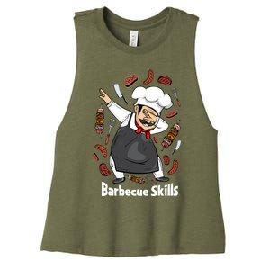 Barbecue Lover Dad Grilling Bbq Chef Father Barbecue Meaningful Gift Women's Racerback Cropped Tank