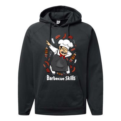 Barbecue Lover Dad Grilling BBQ Chef Father Barbecue Performance Fleece Hoodie