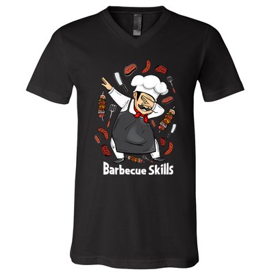 Barbecue Lover Dad Grilling BBQ Chef Father Barbecue V-Neck T-Shirt