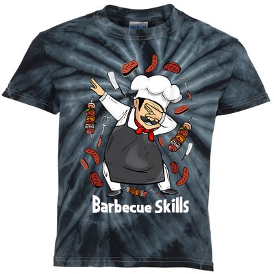 Barbecue Lover Dad Grilling BBQ Chef Father Barbecue Kids Tie-Dye T-Shirt