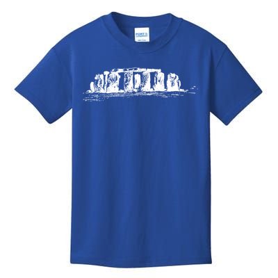 Black Line Drawing Gift Stonehenge Funny Gift Kids T-Shirt