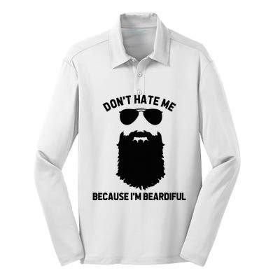 Beard Lover DonT Hate Me Because IM Beardiful Silk Touch Performance Long Sleeve Polo