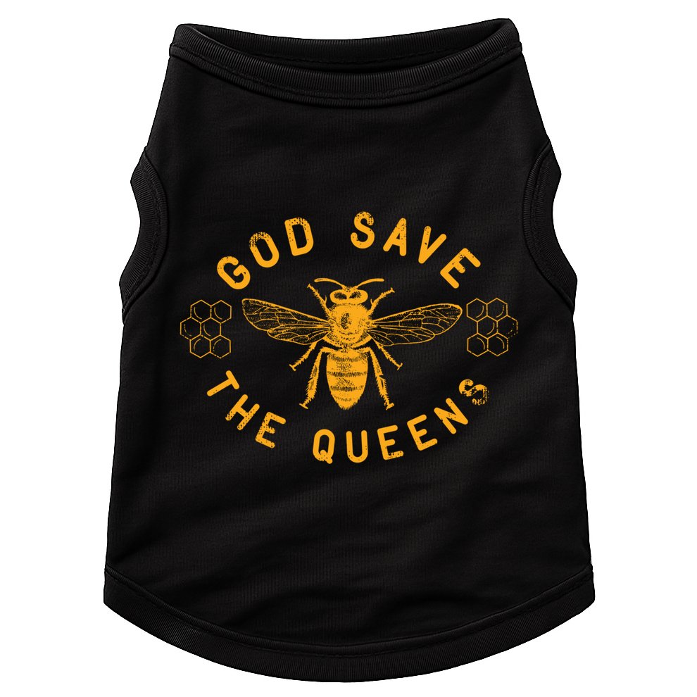 Bee Lovers Design God Save The Queen Funny Gift Doggie Tank
