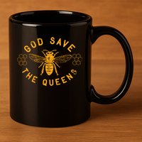 Bee Lovers Design God Save The Queen Funny Gift 11oz C Handle Ceramic Mug