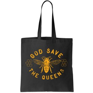 Bee Lovers Design God Save The Queen Funny Gift Tote Bag