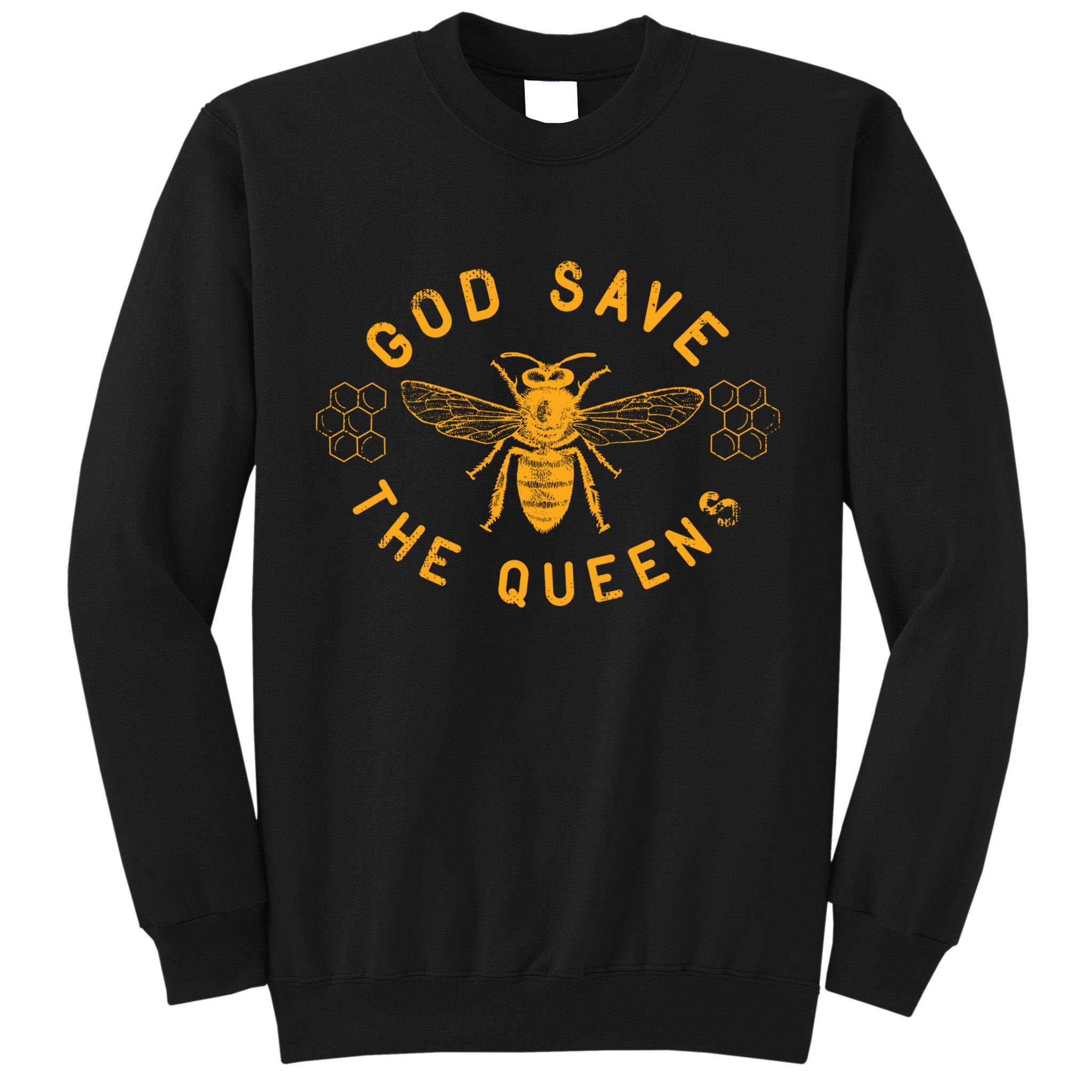 Bee Lovers Design God Save The Queen Funny Gift Tall Sweatshirt