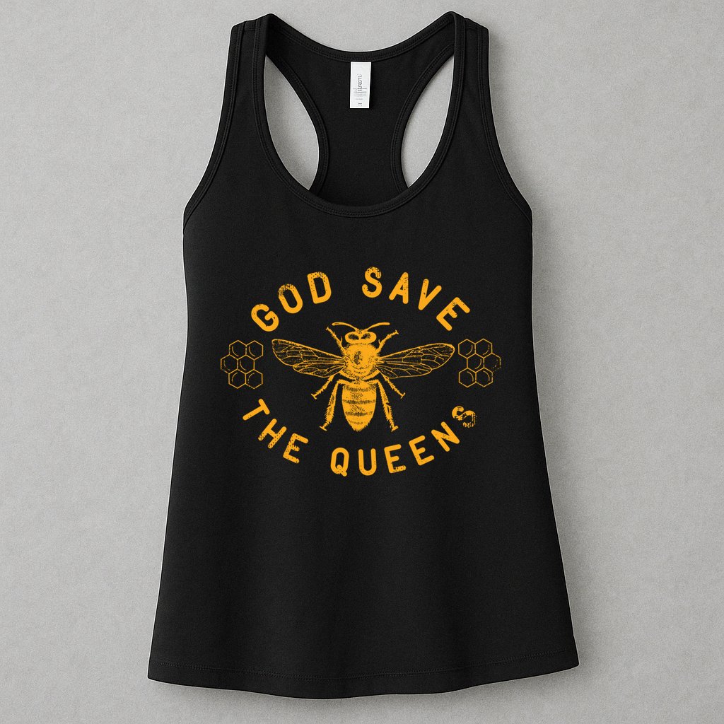 Bee Lovers Design God Save The Queen Funny Gift Womens Tank Top