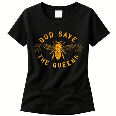 Bee Lovers Design God Save The Queen Funny Gift Womens T-Shirt