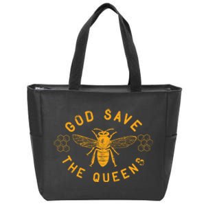 Bee Lovers Design God Save The Queen Funny Gift Zip Tote Bag