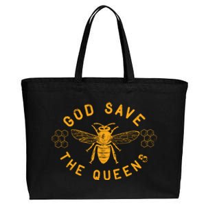 Bee Lovers Design God Save The Queen Funny Gift Cotton Canvas Jumbo Tote