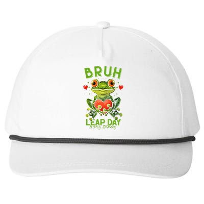 Bruh Leap Day is My Birthday February 29 Year 2024 Snapback Five-Panel Rope Hat